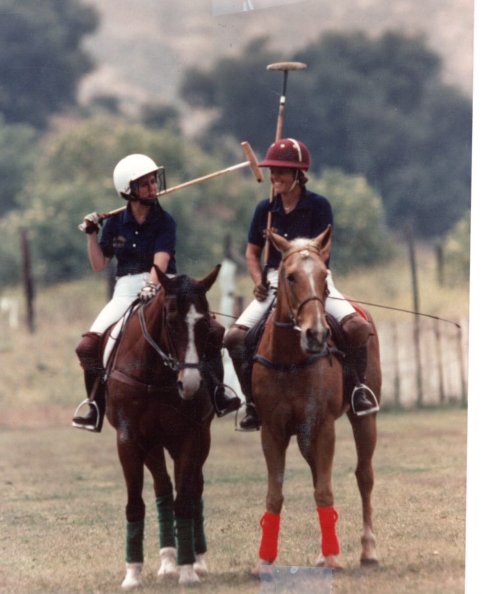 RAISING THE REINS: Patty Akkad and Sue Sally Hale preparing for a polo match at their polo cub. (PHOTO COURTESY OF RIMA AKKAD)